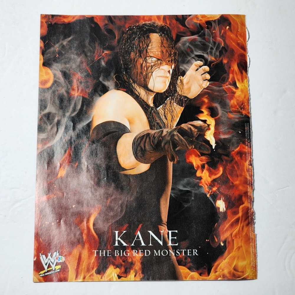 Kane The Big Red Monster WWE Kids Magazine Pinup Clipping 8x10.5 Wrestling